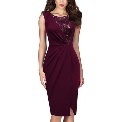 Women's Cocktail Dress Elegant Sequin Top Bodycon