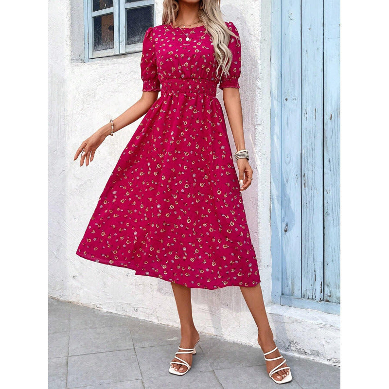 Summer Dress Floral Print Empire Waist Women's Dress