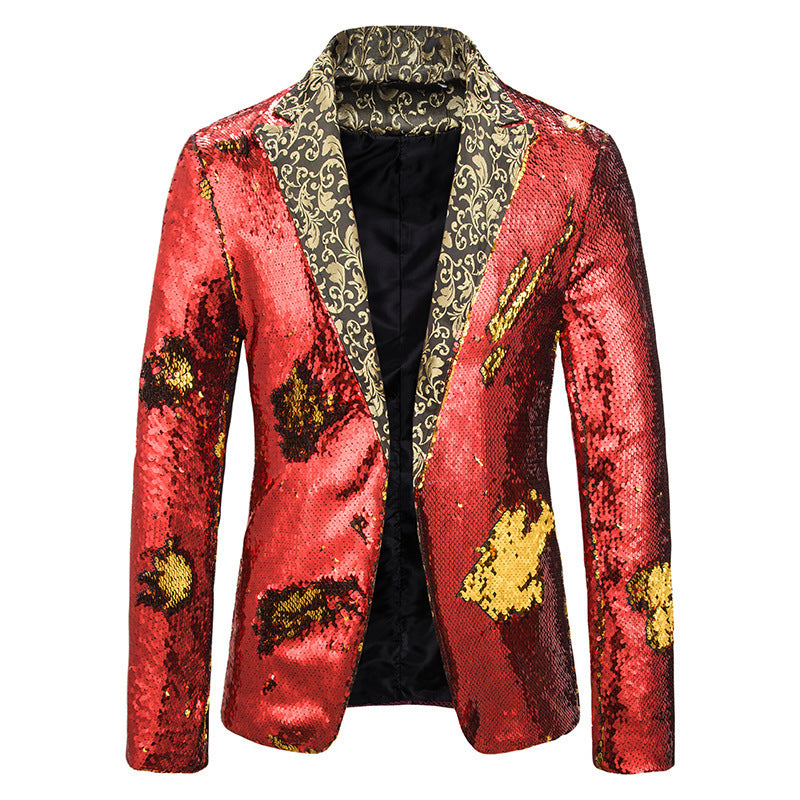 Men's Glamour Sequin-Effect Blazer