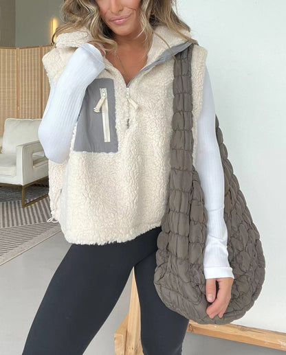 Damen Fleece Weste Weich & Warm mit Reißverschluss