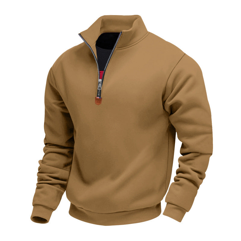 Men's Sporty Half-Zip Stand-Up Collar Jumper