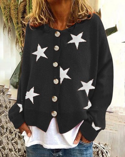 Women's Cardigan Star Pattern Chic Dress