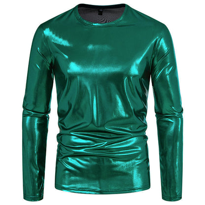 Men's Long-Sleeve Shirt Shiny Stretch Cotton