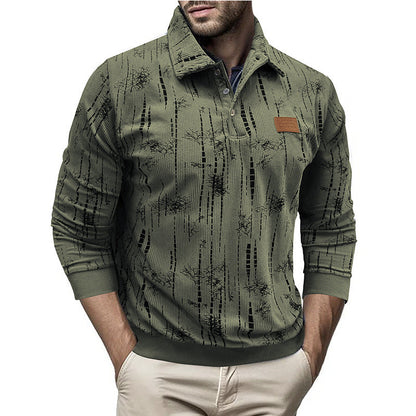 Patterned Women's Blouse Casual Button Collar