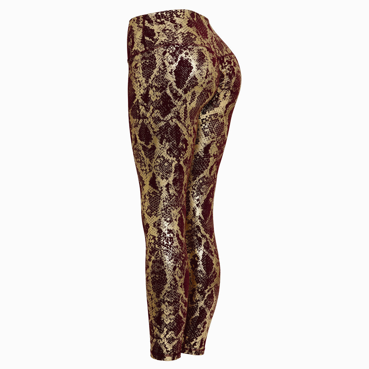Women's Sports Leggings Snake Print High-Waisted
