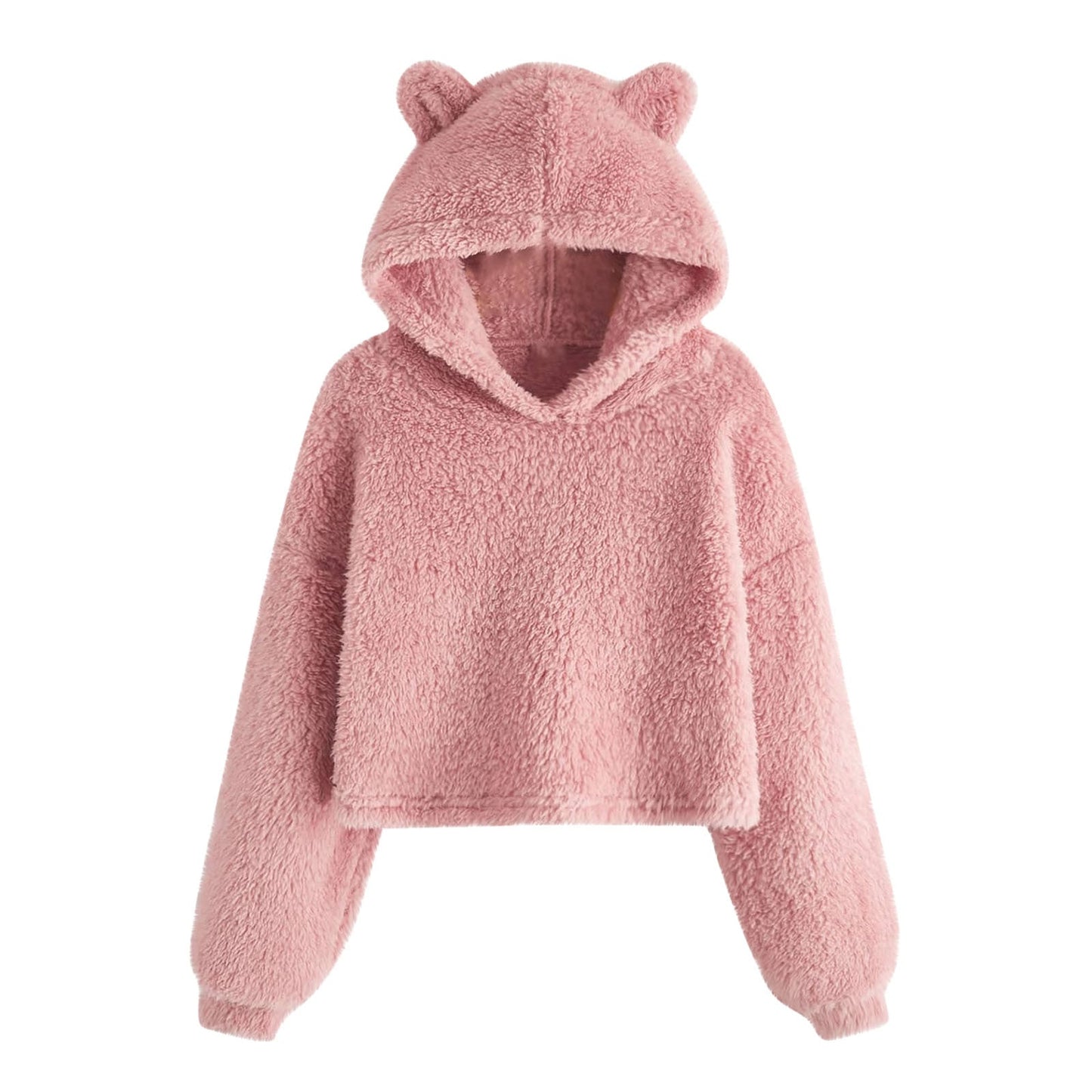 Soft Women's Hoodie with Bear Ears Cuddly Sweatshirt