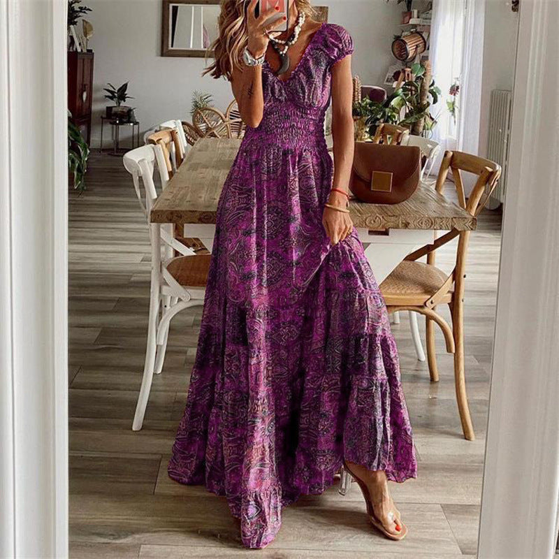 Damen Maxikleid Boho Chic Lang