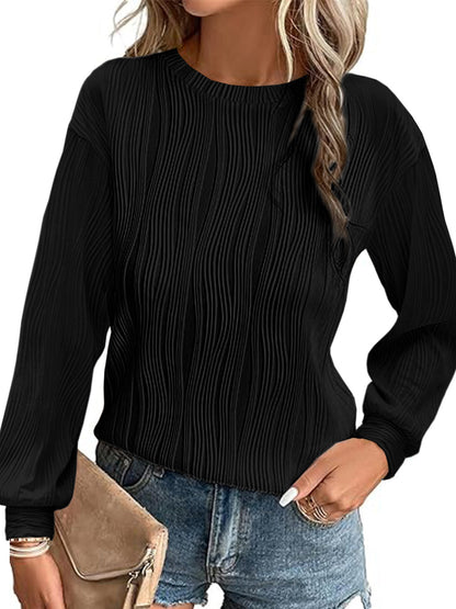Women's Pleated Long-Sleeved Elegant Sweater