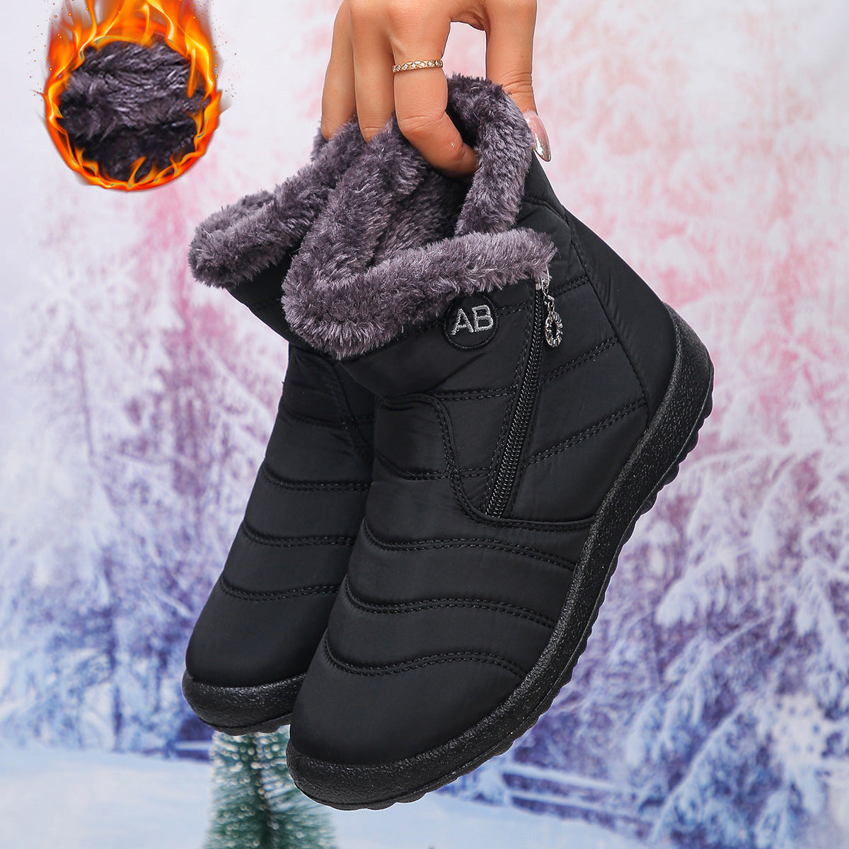 Women's Winter Boots Warm Cozy Zipper