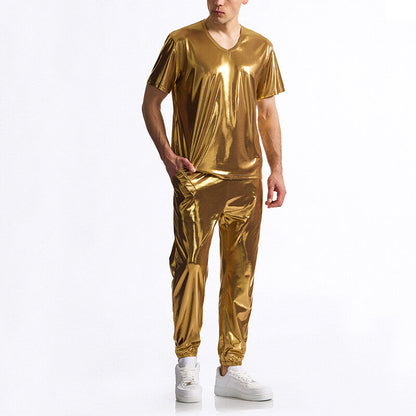 Men's Shiny Modern Elastic Sports Tracksuit