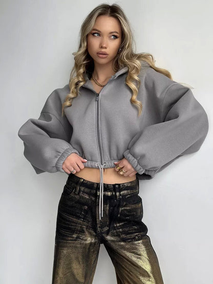Women's Oversized Hoodie with Zipper