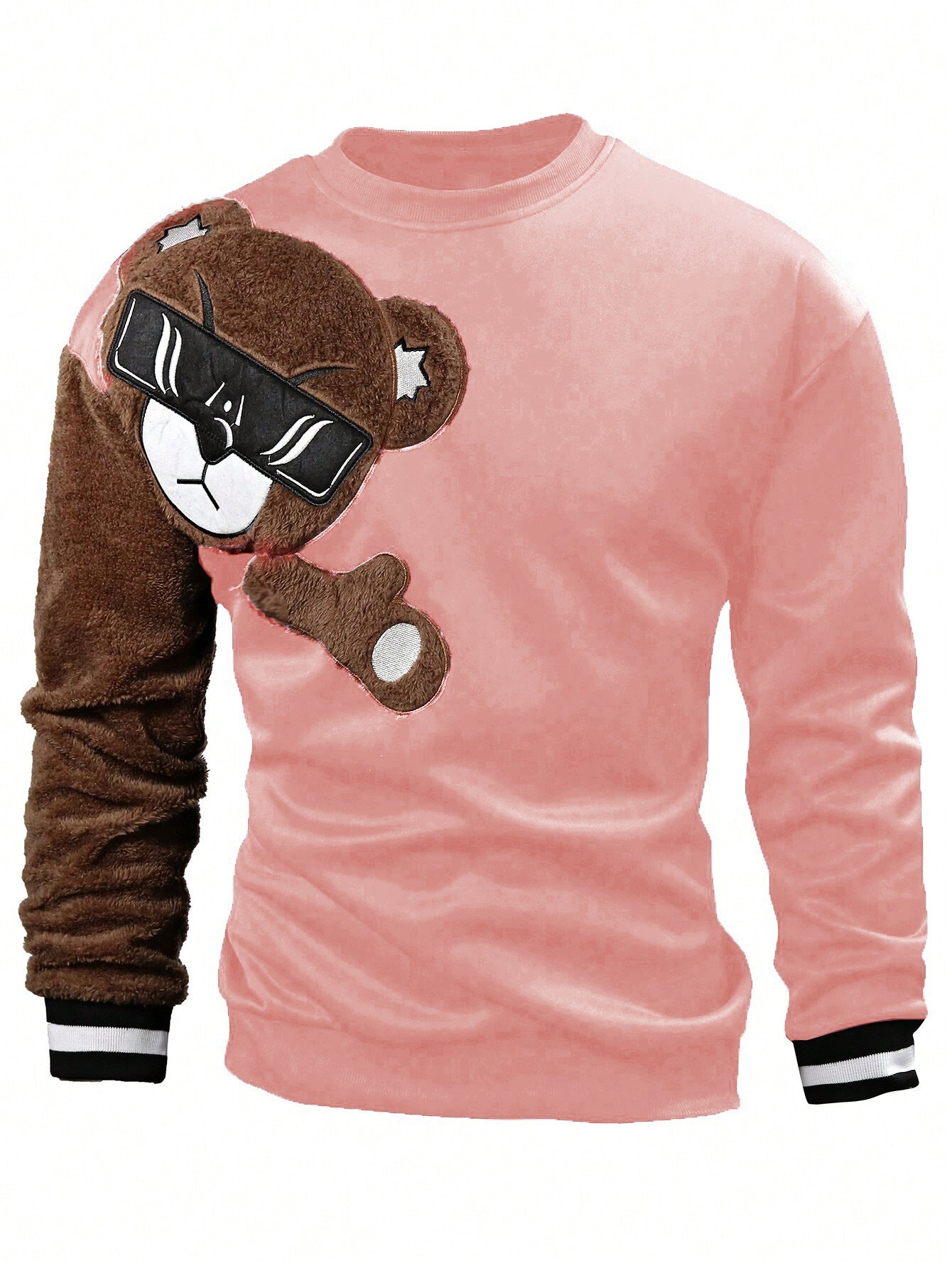 Men's Sweater Bear Appliqué Soft Plush