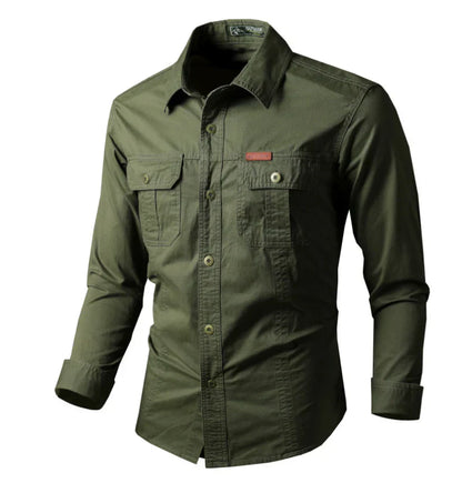 Outdoor Long-Sleeve Shirt with Chest Pockets, Functional