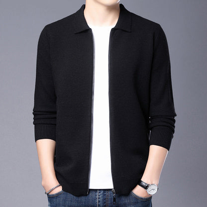 Elegant Wool Cardigan Slim Fit Zipper