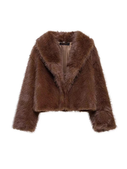 Women's Stylish Faux Fur Jacket Fashionable Elegan