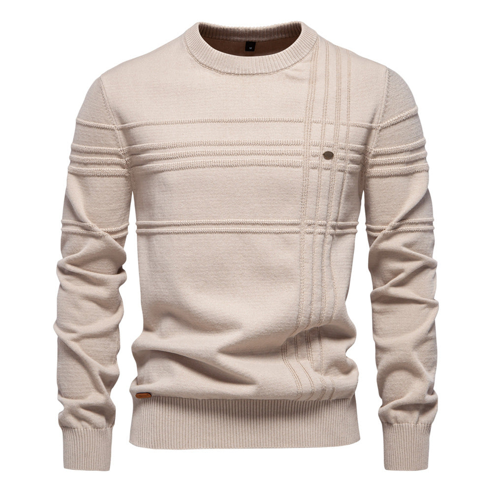 Men's Knitted Sweater Modern Textured Design Comfortable Fit