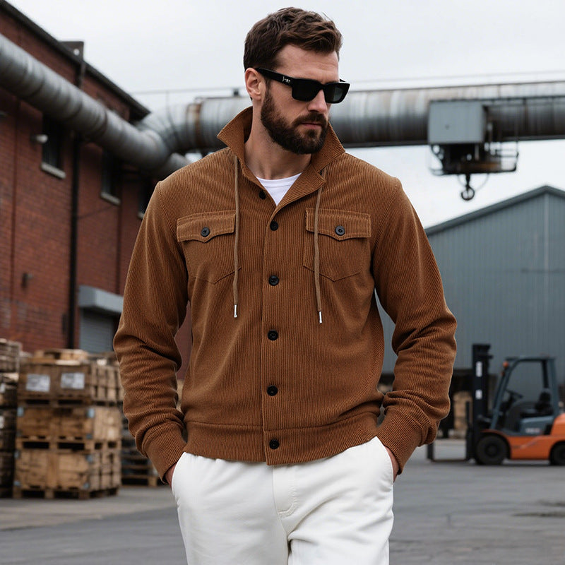 Men's Cardigan Casual Modern Stand-up Collar