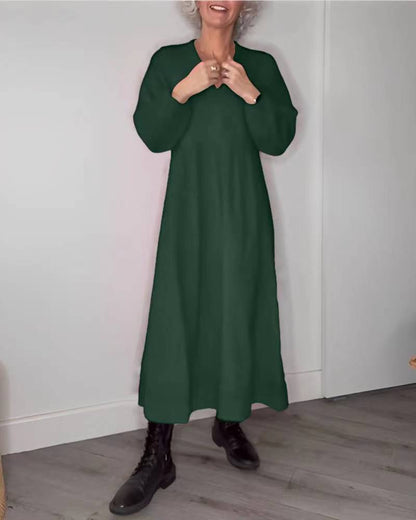 Women's Maxi Dress Elegant V-Neck Long Sleeve