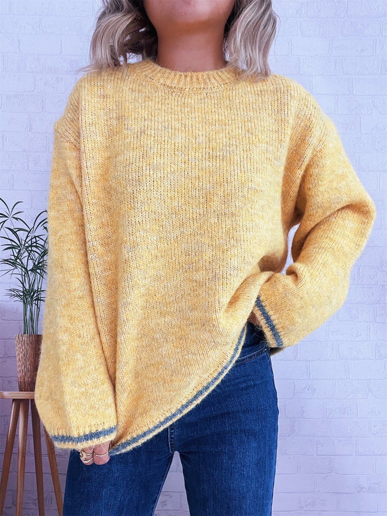 Women's Casual Color Block Comfy Pullover
