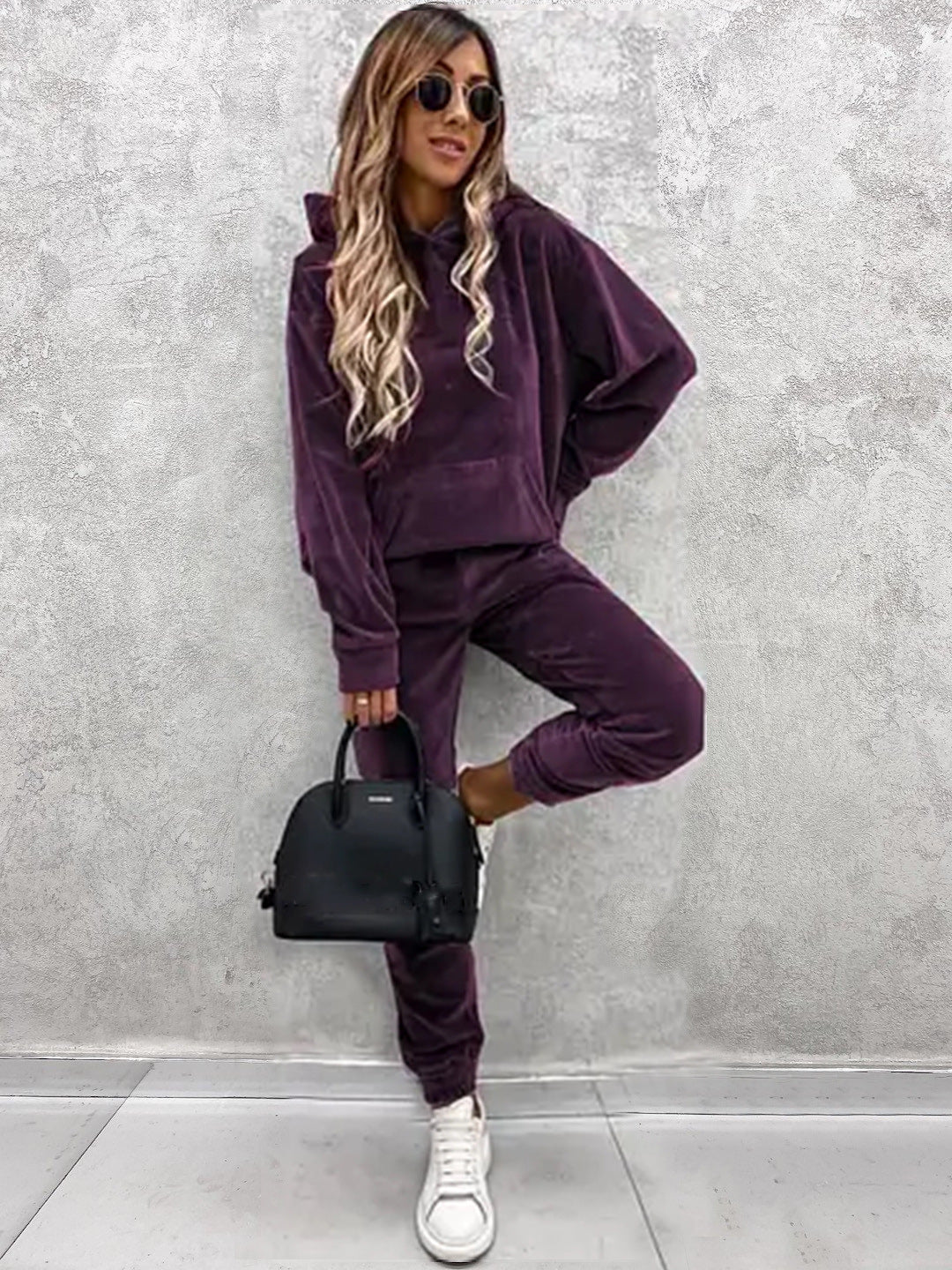 Women's Tracksuit Microfiber Hood Pockets Activewear