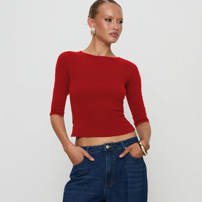 Women's Cropped Ribbed Shapewear Top