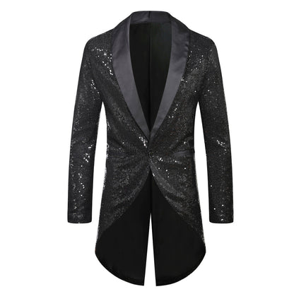 Men's Suit Blazer Glitter Effect Elegant Shawl Lapel