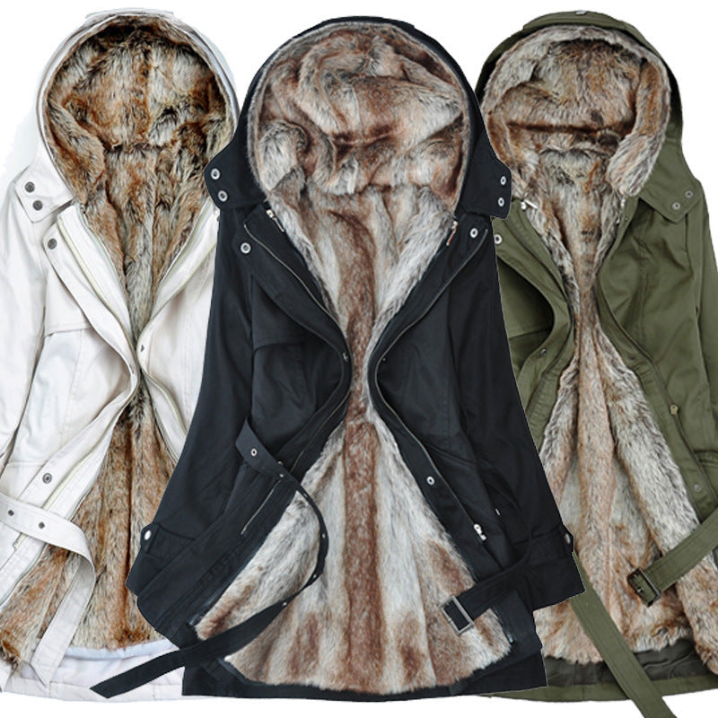Damen Winterjacke Gefüttert mit Kapuze Damenparka - IdealeKleiden