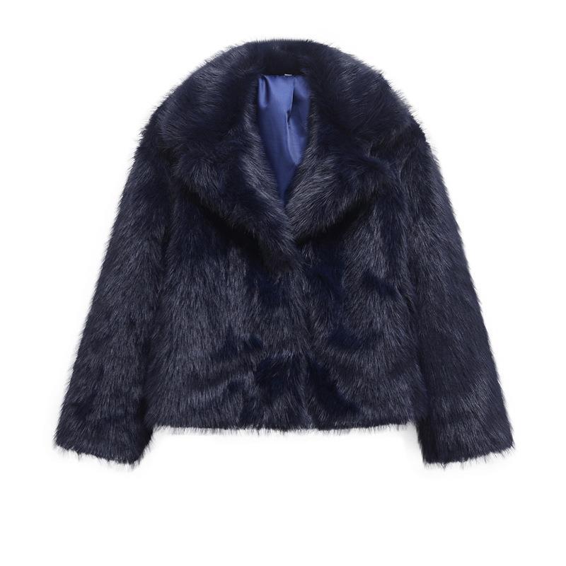 Women's Elegant Long Faux Fur Blazer