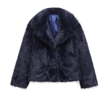 Women's Elegant Long Faux Fur Blazer