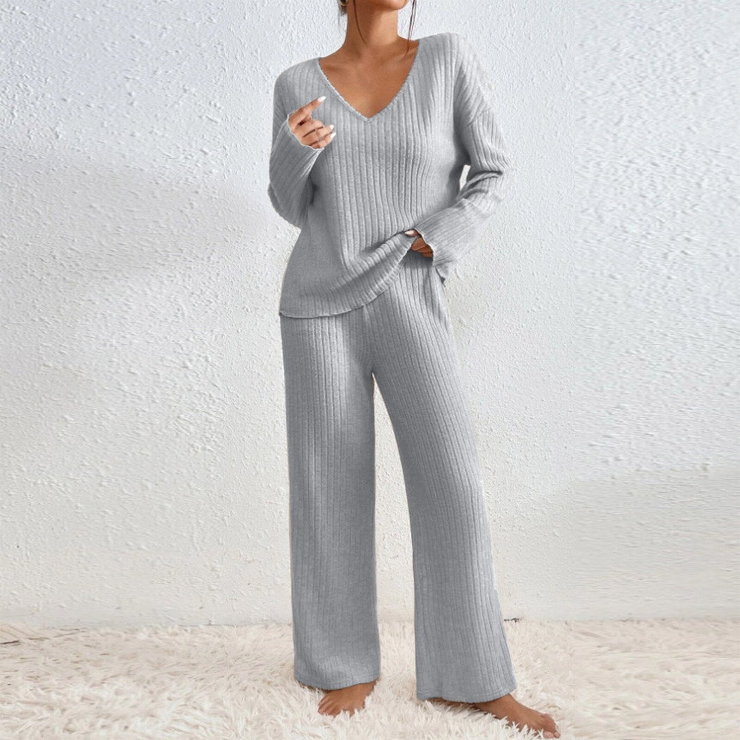 Women's Comfortable Knit Lounge Set Modern Design