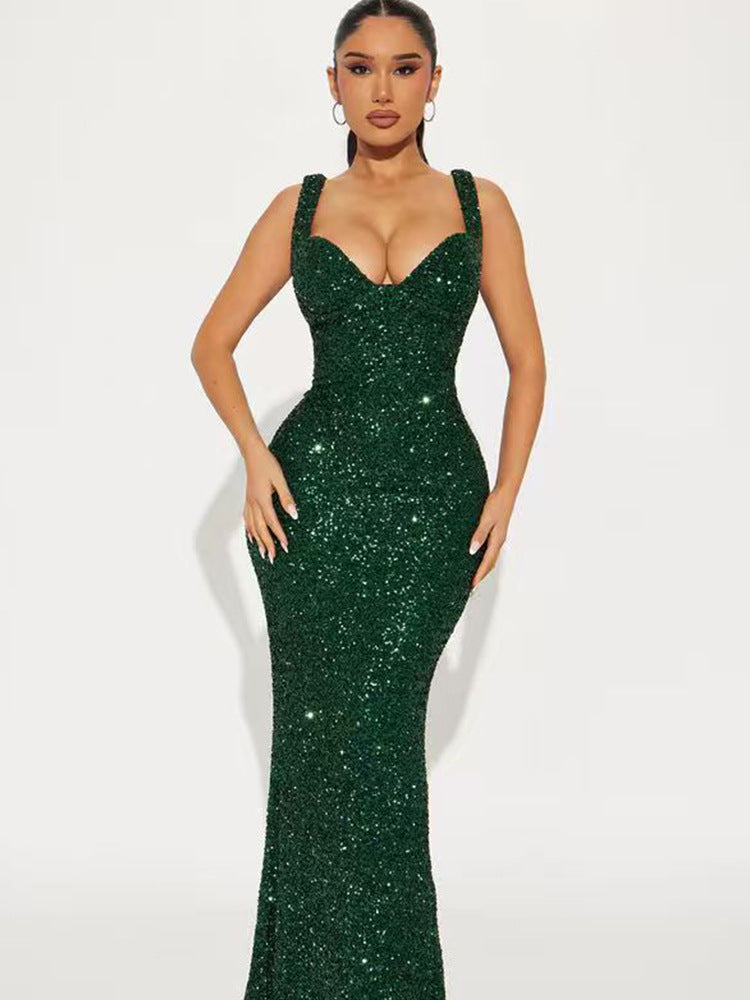 Women's Evening Dress Sequins Glamour Black