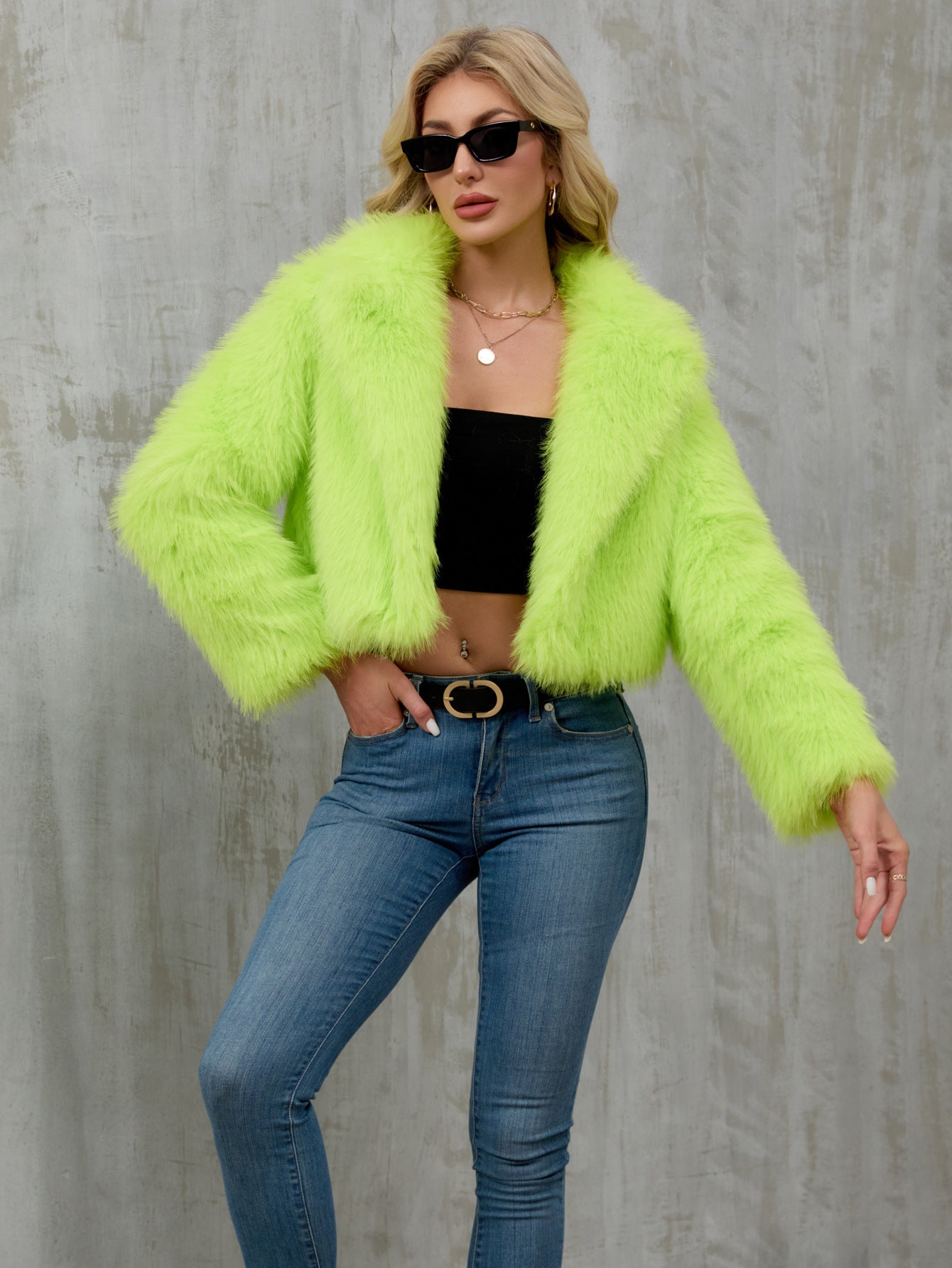Women's Elegant Faux Fur Bolero Jacket