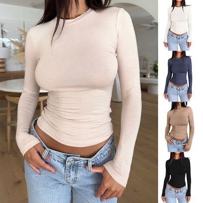 Damen Langarmshirt Figurformend Elegant - IdealeKleiden