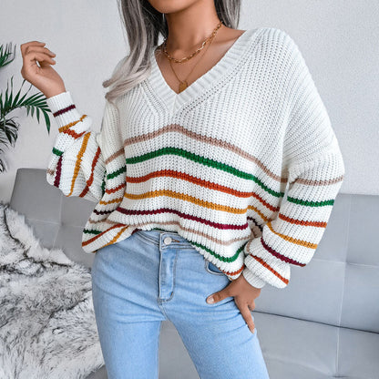 Stylish Striped Sweater Modern Colorful