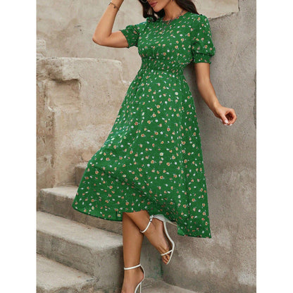 Summer Dress Floral Print Empire Waist Women's Dress