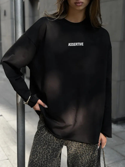 Damen Oversized Sweatshirt Sportlich Groß