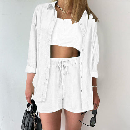 Women's Linen Two-Piece Summer Set Elegant