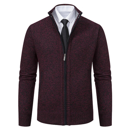 Men's Cardigan Elegant High Collar Zipper