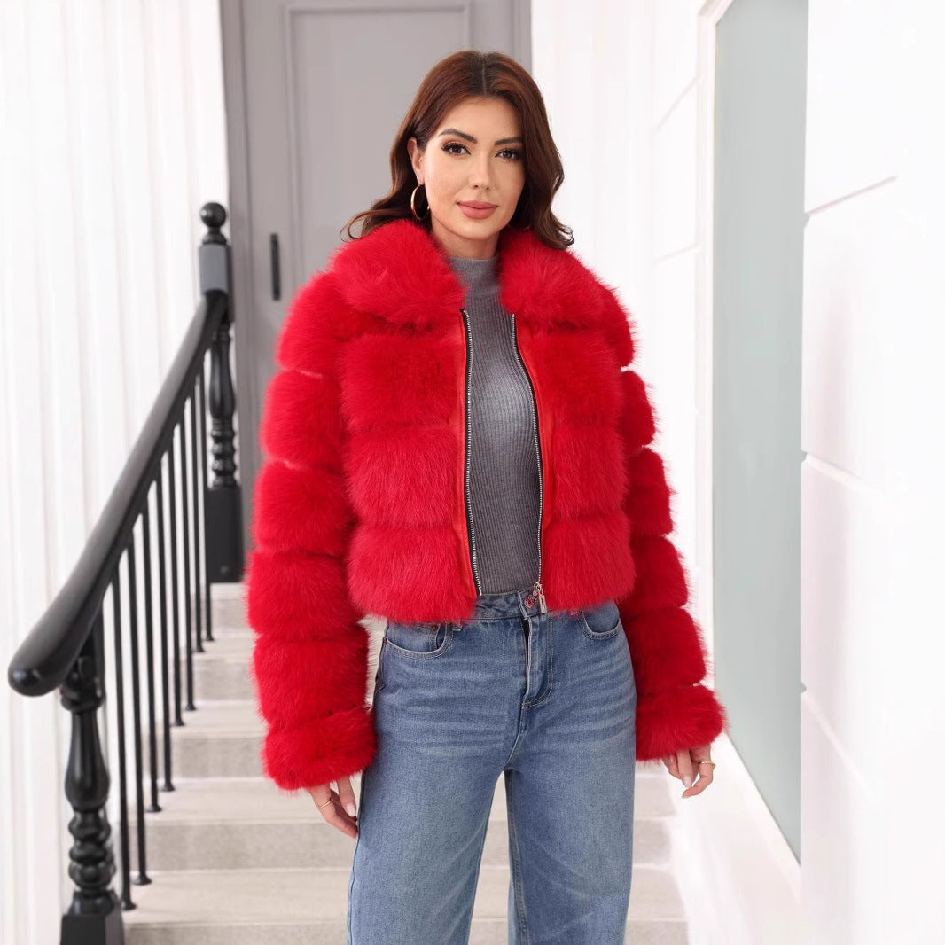 Women's Stylish Faux Fur Winter Jacket Trendy Women's Coat