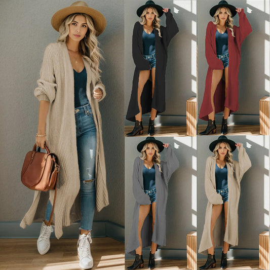 Damen Strickjacke Lässig Offen Style - IdealeKleiden