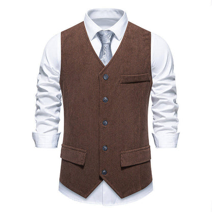 Men's Suit Vest Classic Herringbone Design Practical