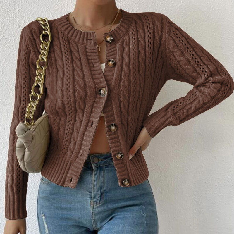 Women's Cable Knit Cardigan Elegant Design