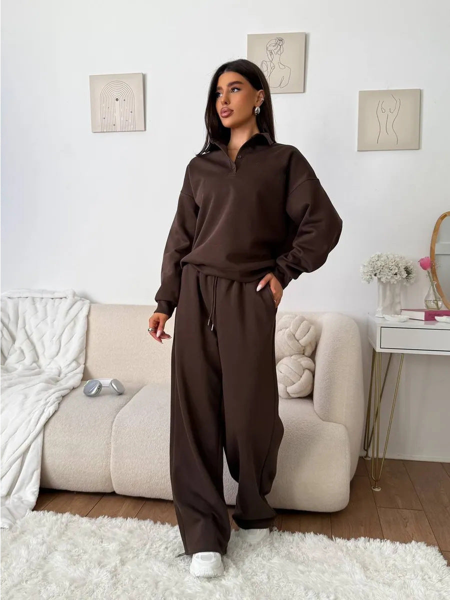 Women's Lightweight Polo Shirt and Comfort Trousers Set