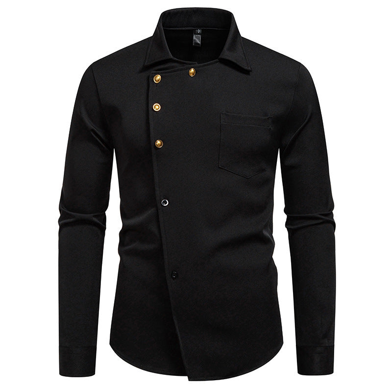 Men's Modern Asymmetrical Button-Up Shirt