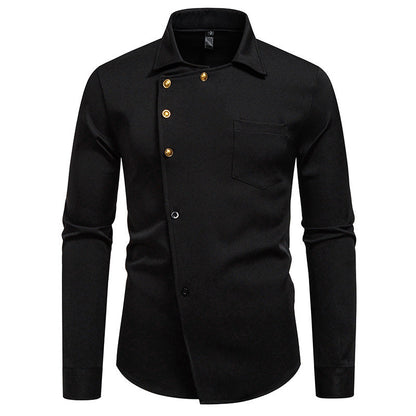 Men's Modern Asymmetrical Button-Up Shirt