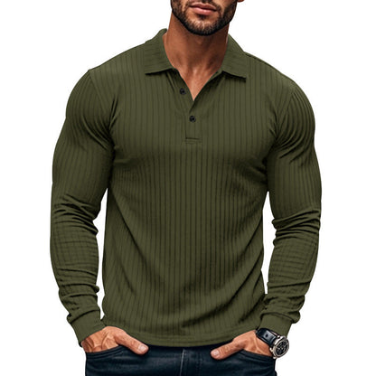 Men's Long-Sleeve Shirt Textured Pattern Modern