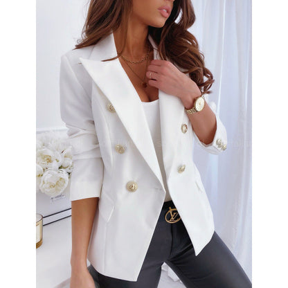 Women's Elegant Business Suit with Gold Buttons