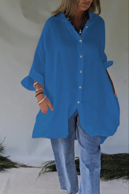 Women's Blouse Oversize Casual Press Stud