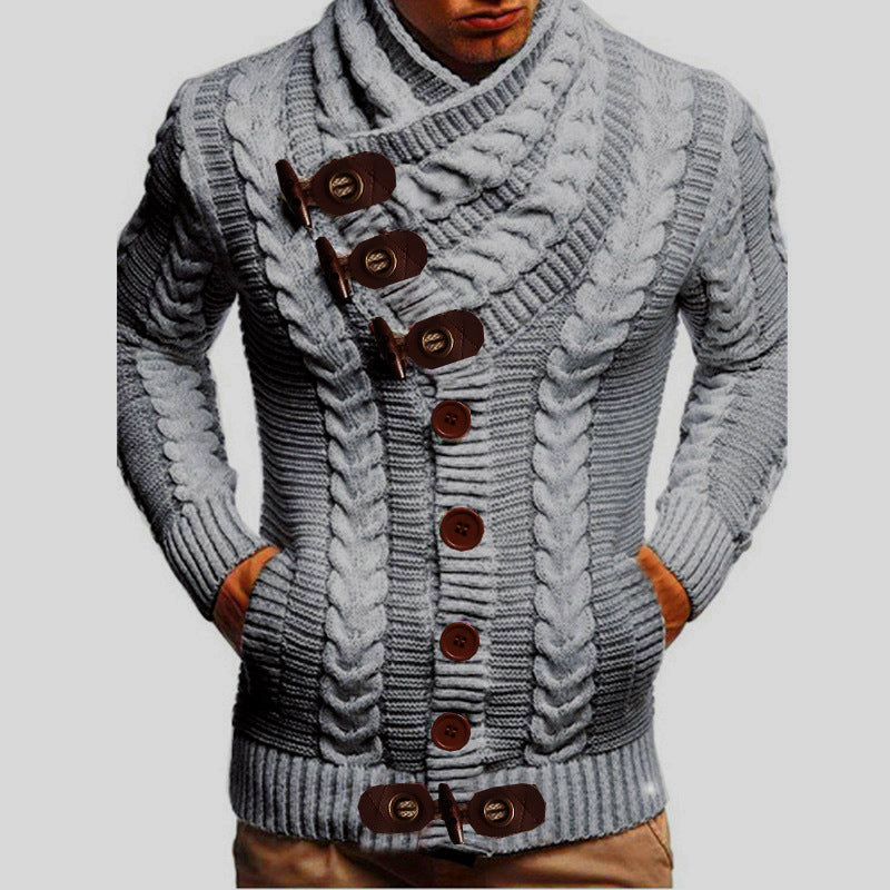 Men's Cardigan Chunky Knit Modern Buttons
