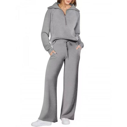 Women's Sports Set with Stand-up Collar and Braces